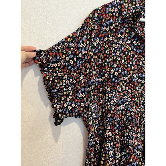 Maeve Anthropologie Mallory Ruffled Blouse Top Small Size Oversized Buttons - Picture 6 of 15